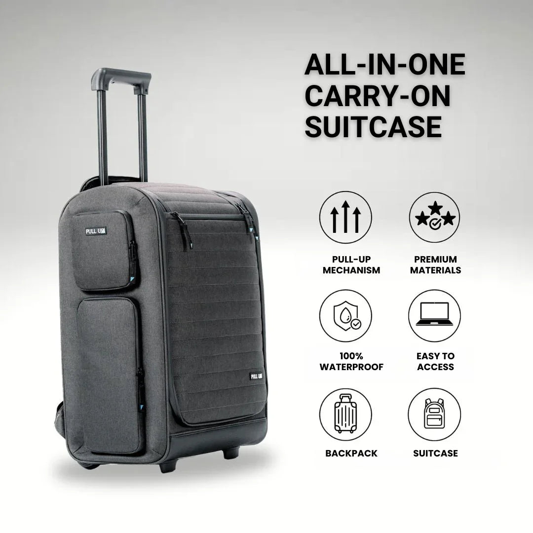 Pull Up Backpack visualized as all-in-one travel solution – ideal for hand luggage